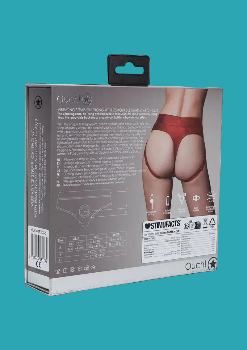 Vibrating Strap-On Thong with Rechargeable Bullet