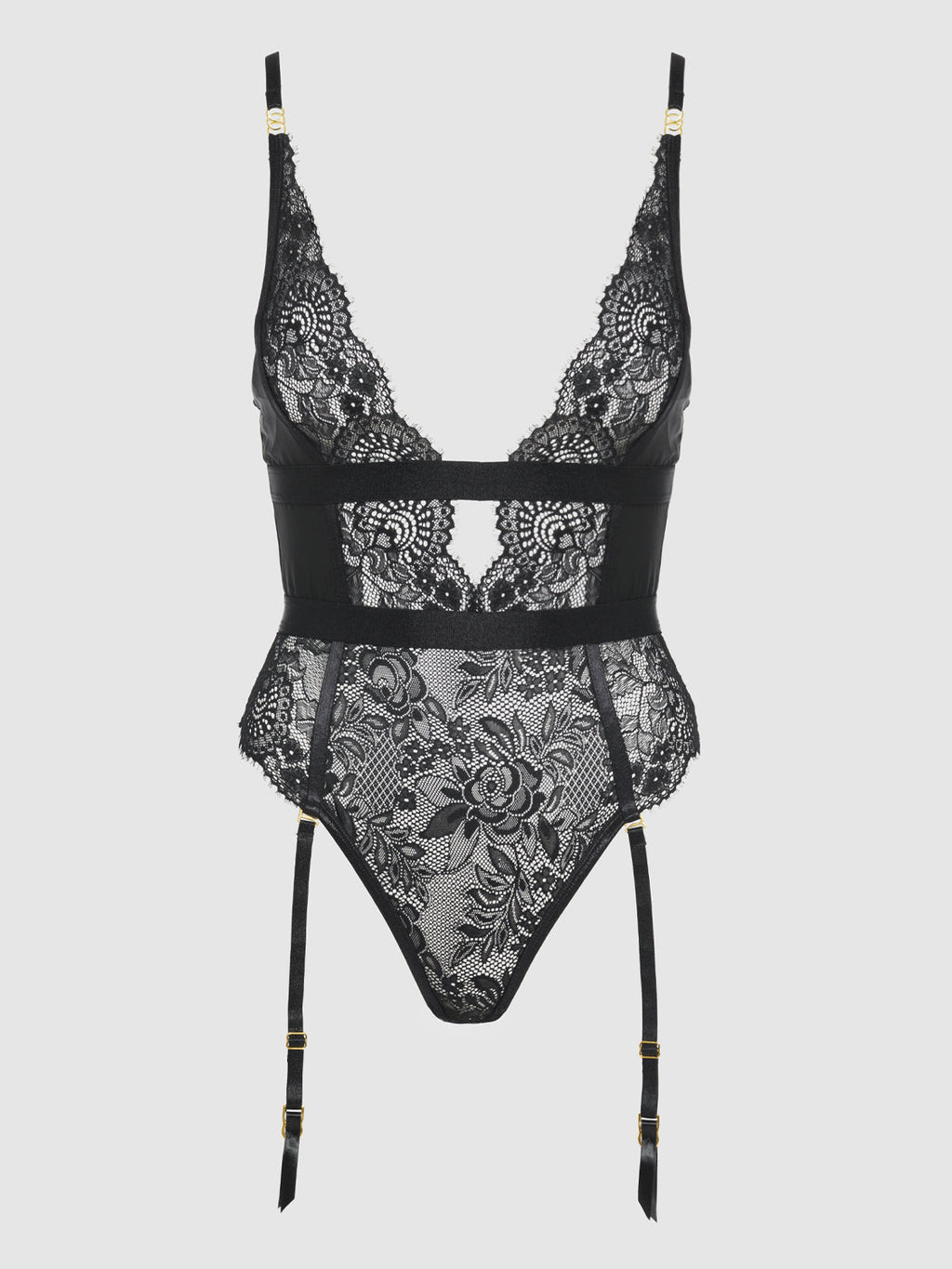 HELENA LACE & SATIN WIRELESS & OPEN BACK TEDDY