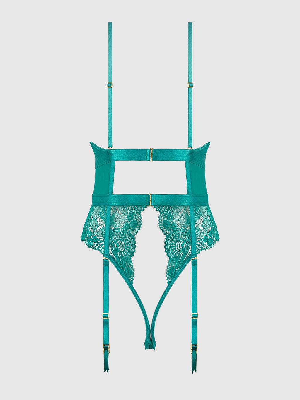 HELENA LACE & SATIN WIRELESS & OPEN BACK TEDDY