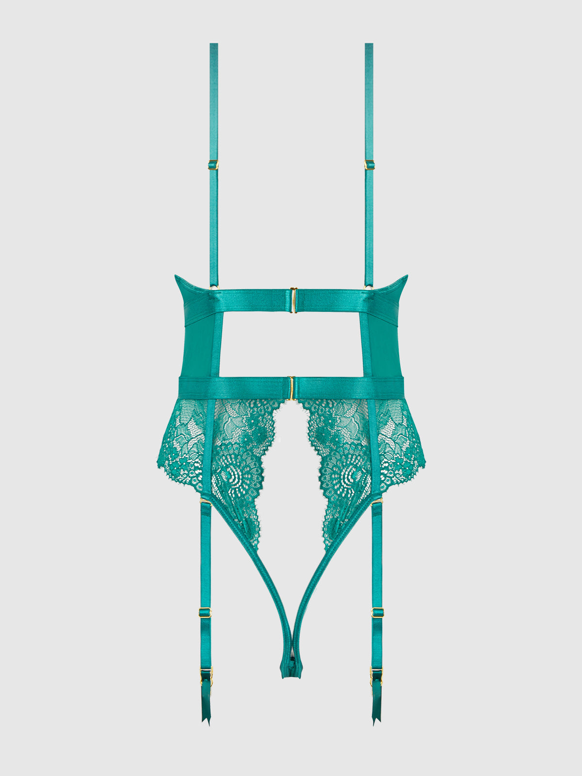 HELENA LACE & SATIN WIRELESS & OPEN BACK TEDDY