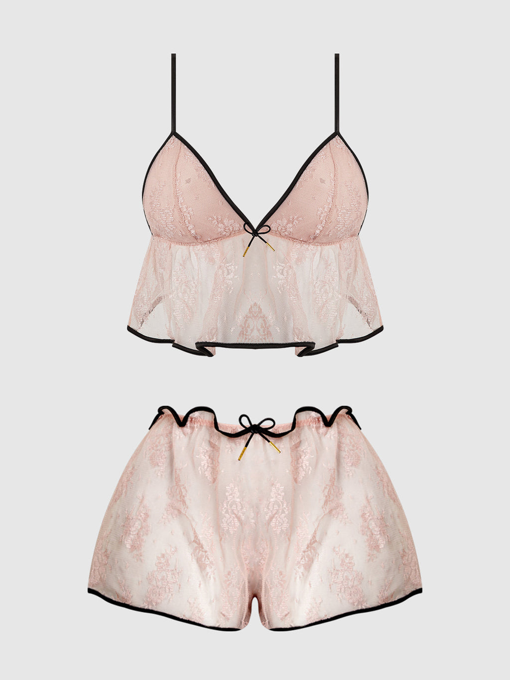 JOCELYN SATIN & LACE TRIM CAMI & SHORT SET
