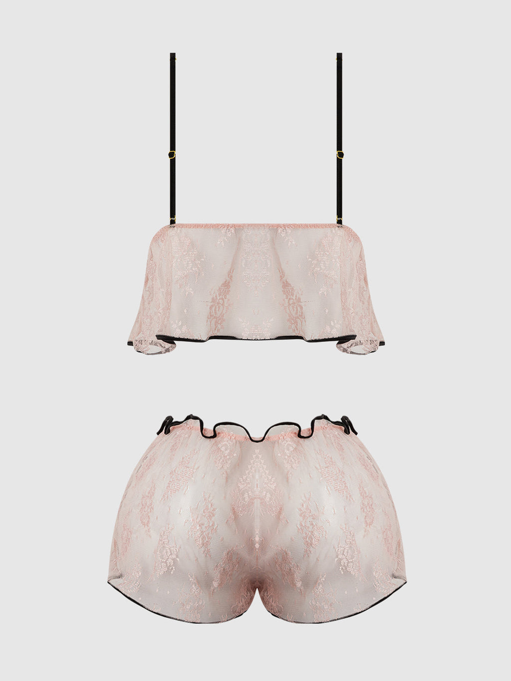 JOCELYN SATIN & LACE TRIM CAMI & SHORT SET