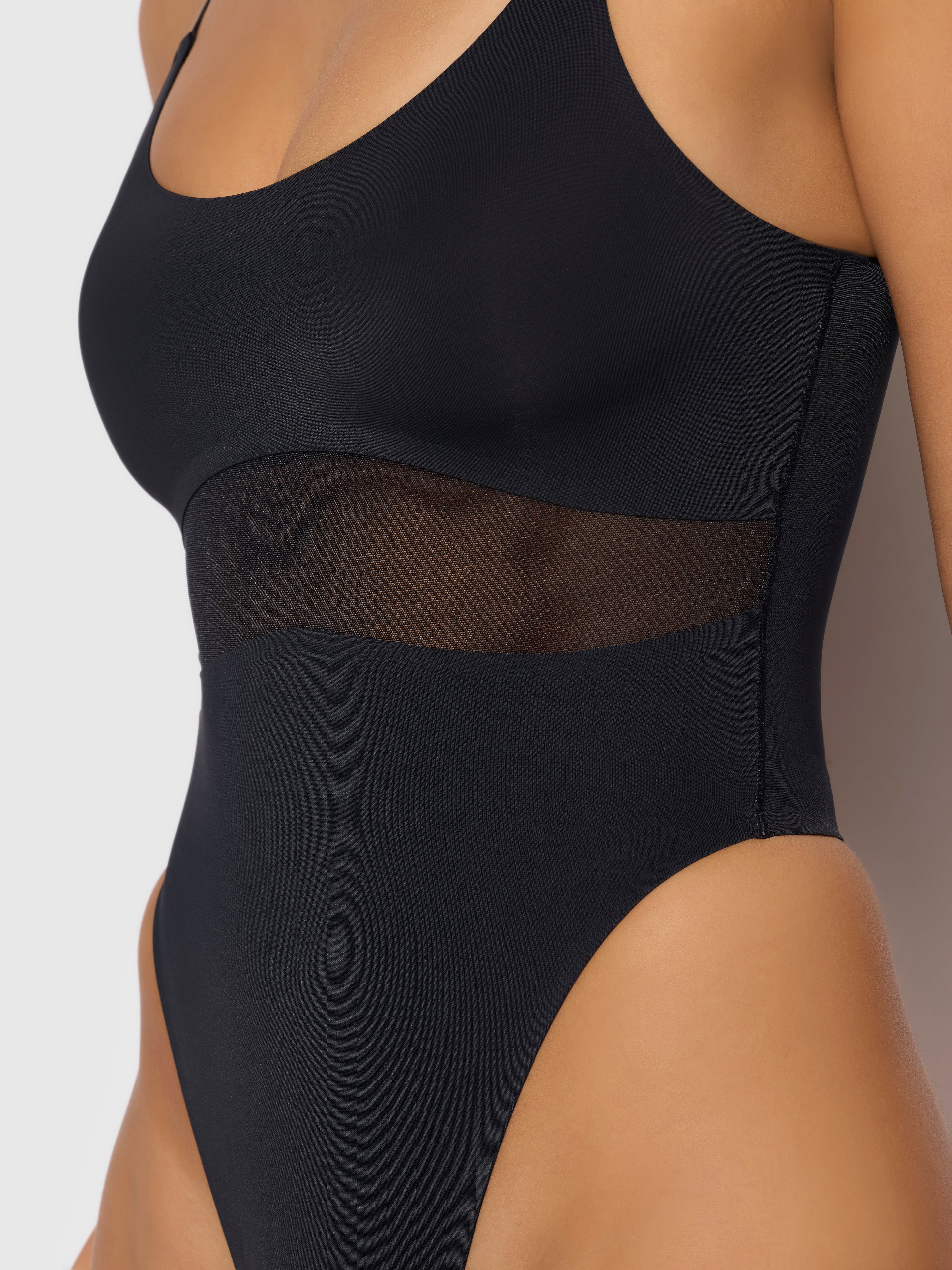 KATRINA MICRO & MESH HIGH HIP SHAPING BODYSUIT