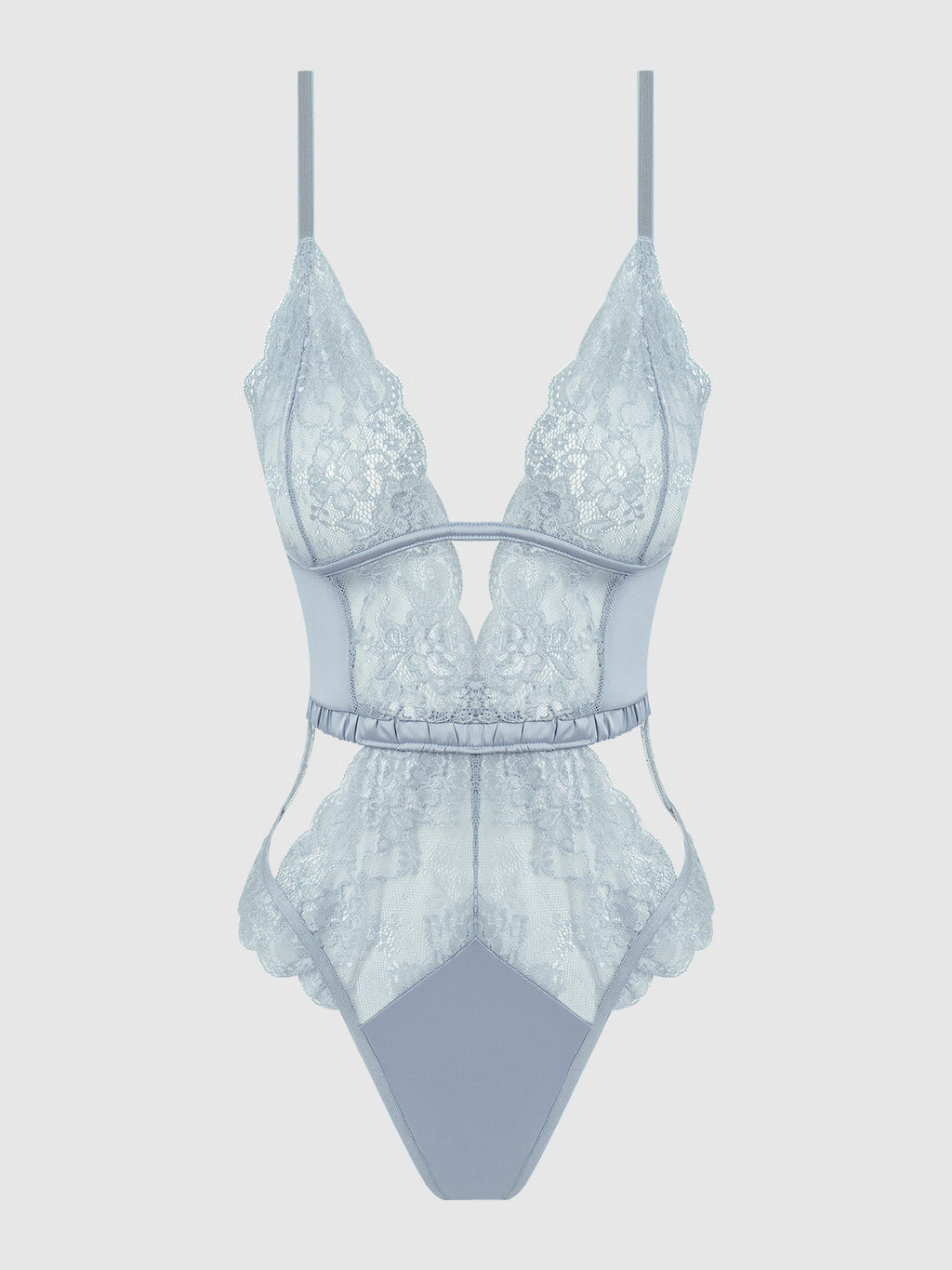 SIENNA SATIN & LACE WIRELESS TEDDY