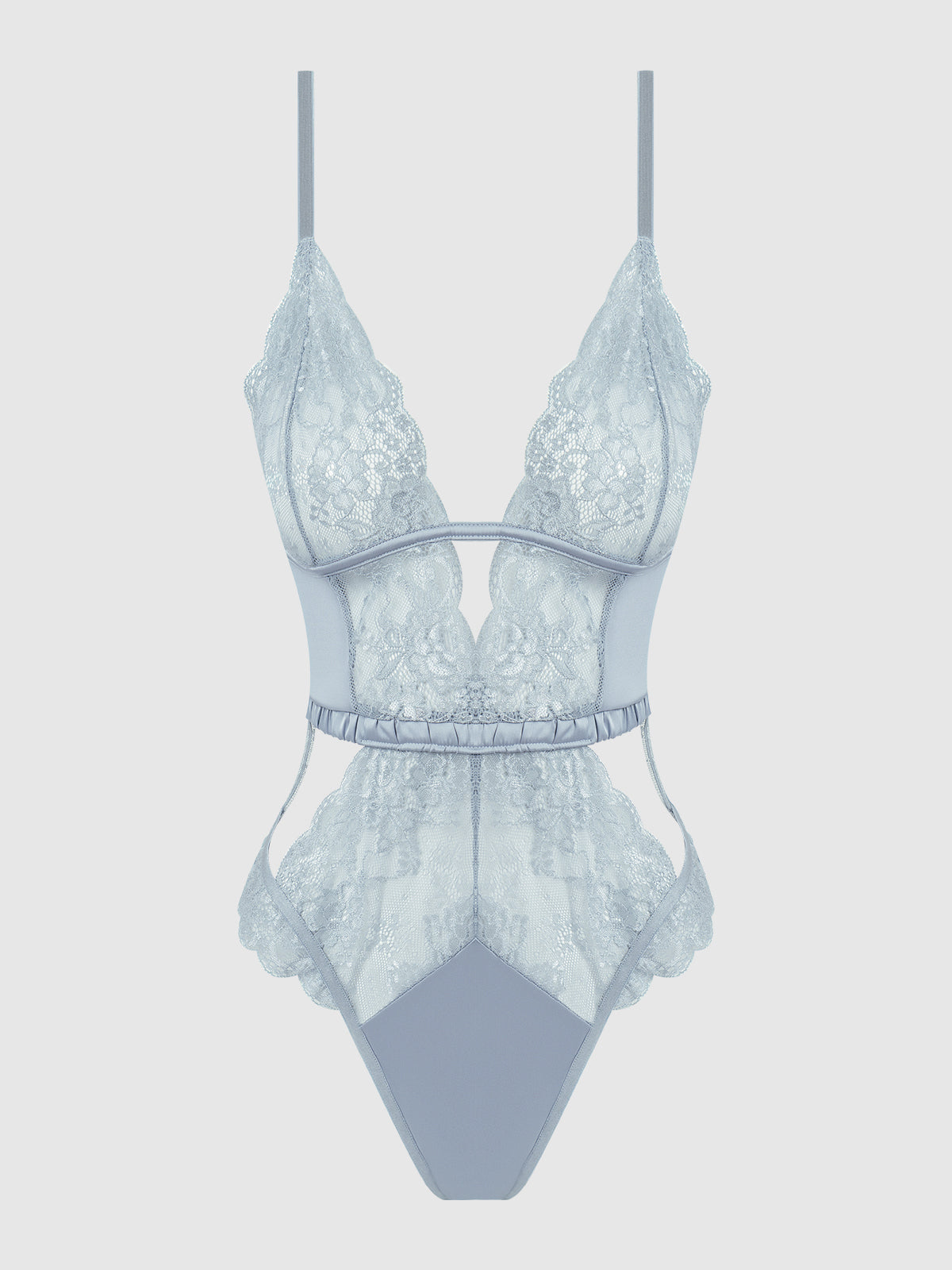 SIENNA SATIN & LACE WIRELESS TEDDY