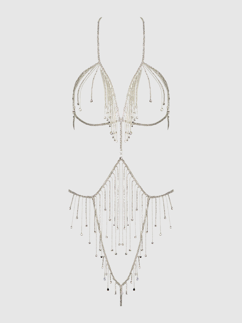 RHINESTONE DANGLE FRINGE TEDDY
