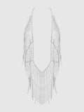 RHINESTONE PLUNGE & FRINGE TEDDY