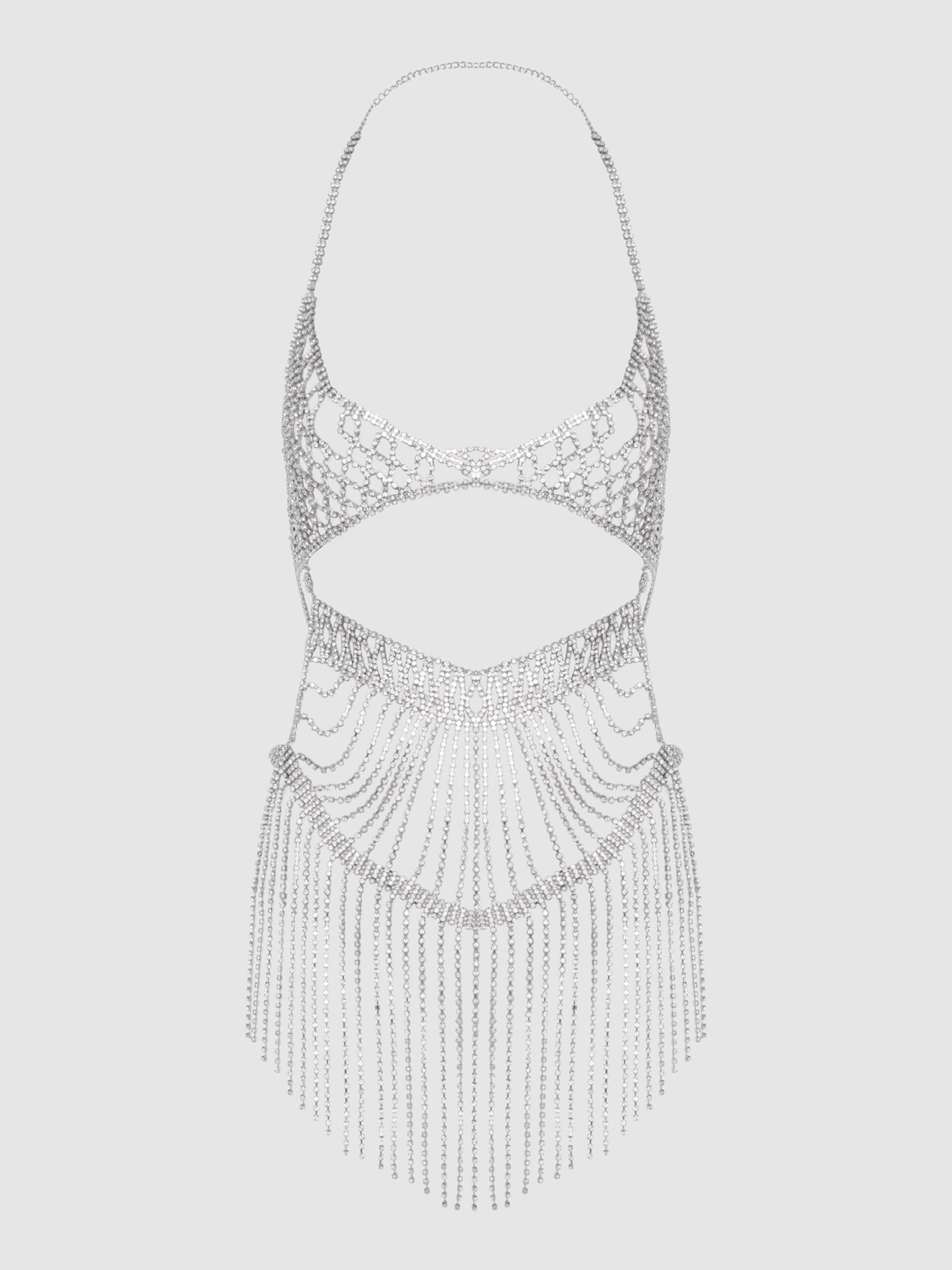 RHINESTONE NETTED CHEMISE