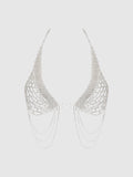 RHINESTONE NET HALTER WITH OPENABLE FRONT