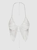 RHINESTONE FRINGE TRIANGLE BRA