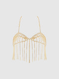 RHINESTONE FRINGE CROPPED CAMI TOP