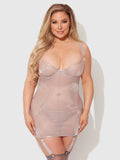 YVONE SHIMMER MESH UNDERWIRE CHEMISE & G-STRING SET