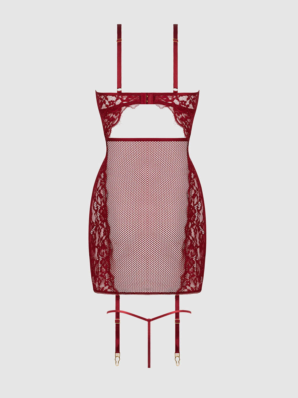 DEZI LACE & CHAIN CHEMISE SET