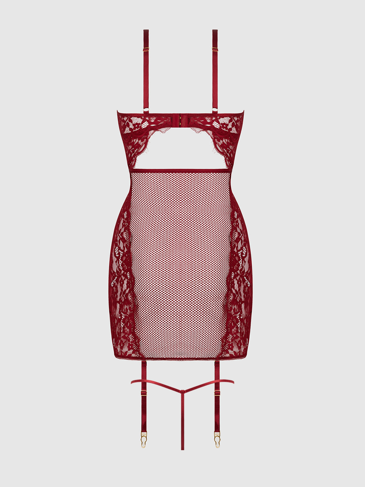 DEZI LACE & CHAIN CHEMISE SET