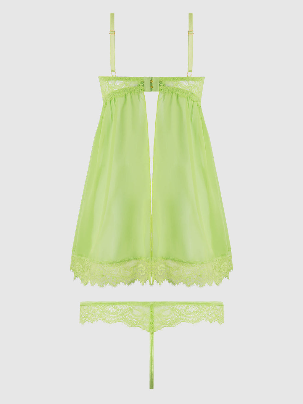 SHAVON LACE & CHIFFON BABYDOLL & G-STRING SET