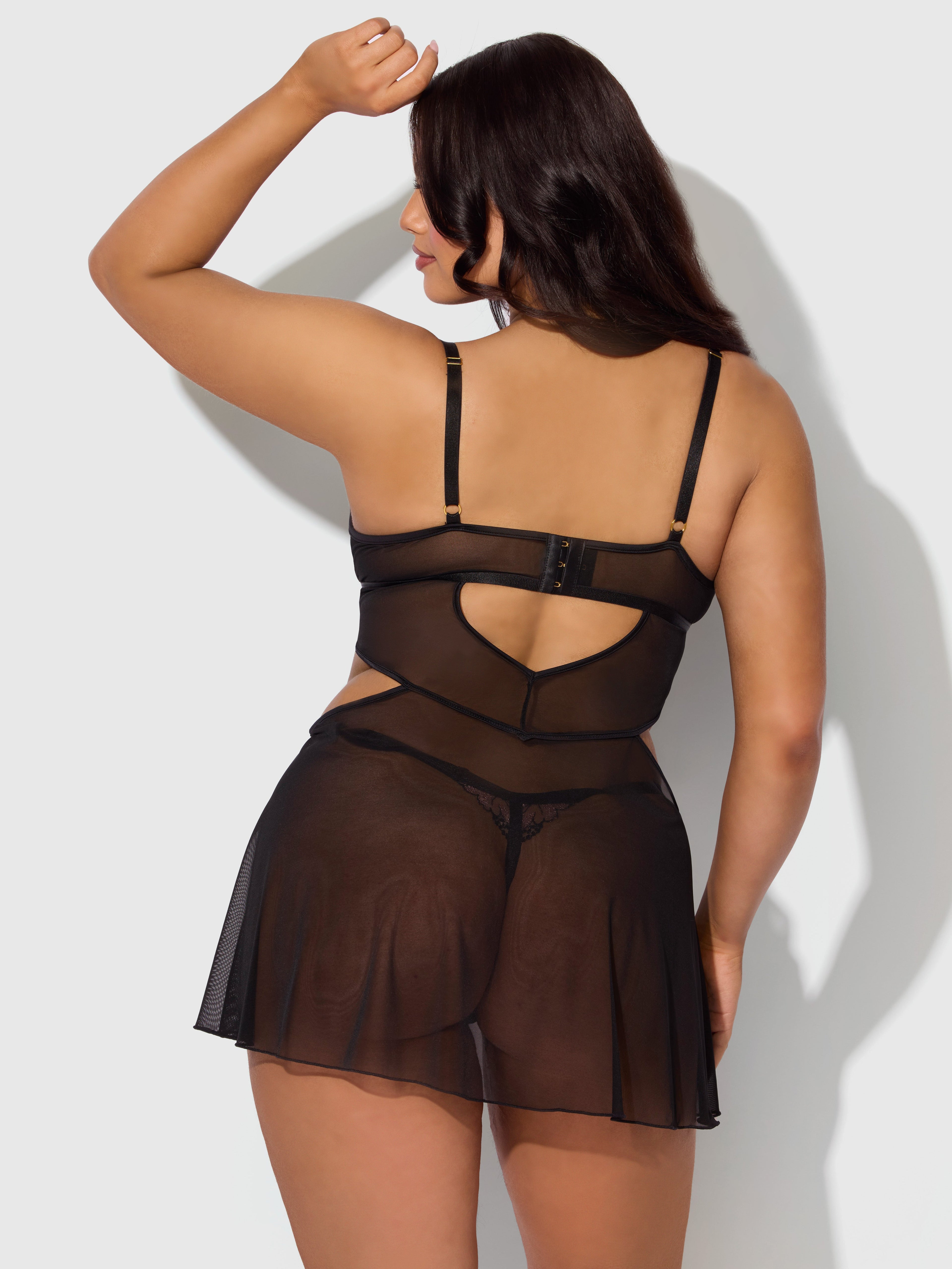 NOVA BLACKLIGHT LACE BABYDOLL & G-STRING SET