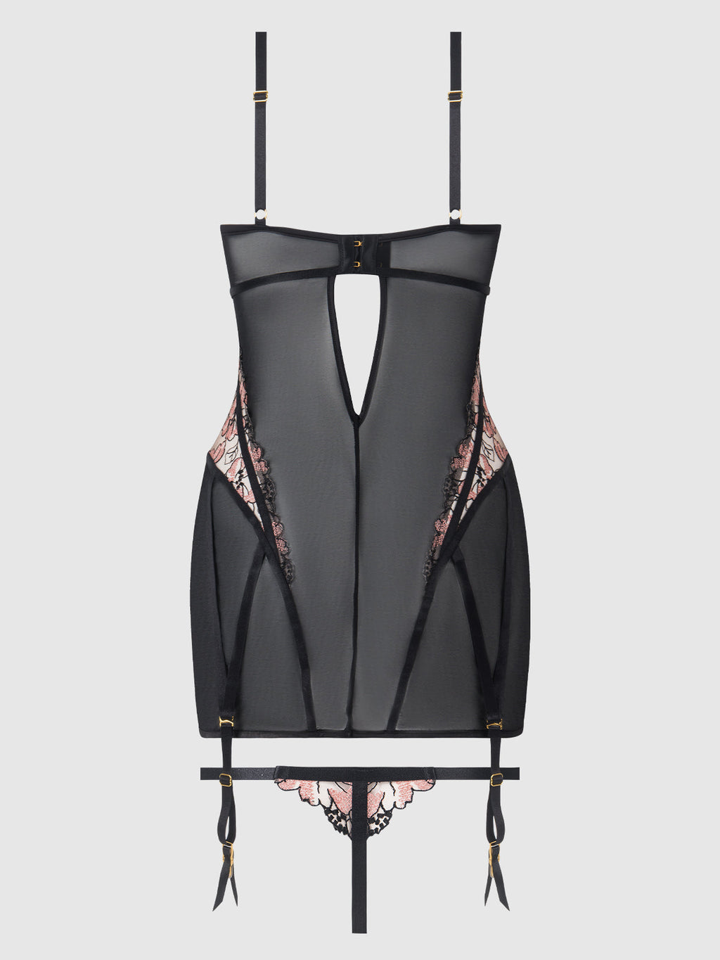 NOVA BLACKLIGHT LACE CHEMISE & THONG SET