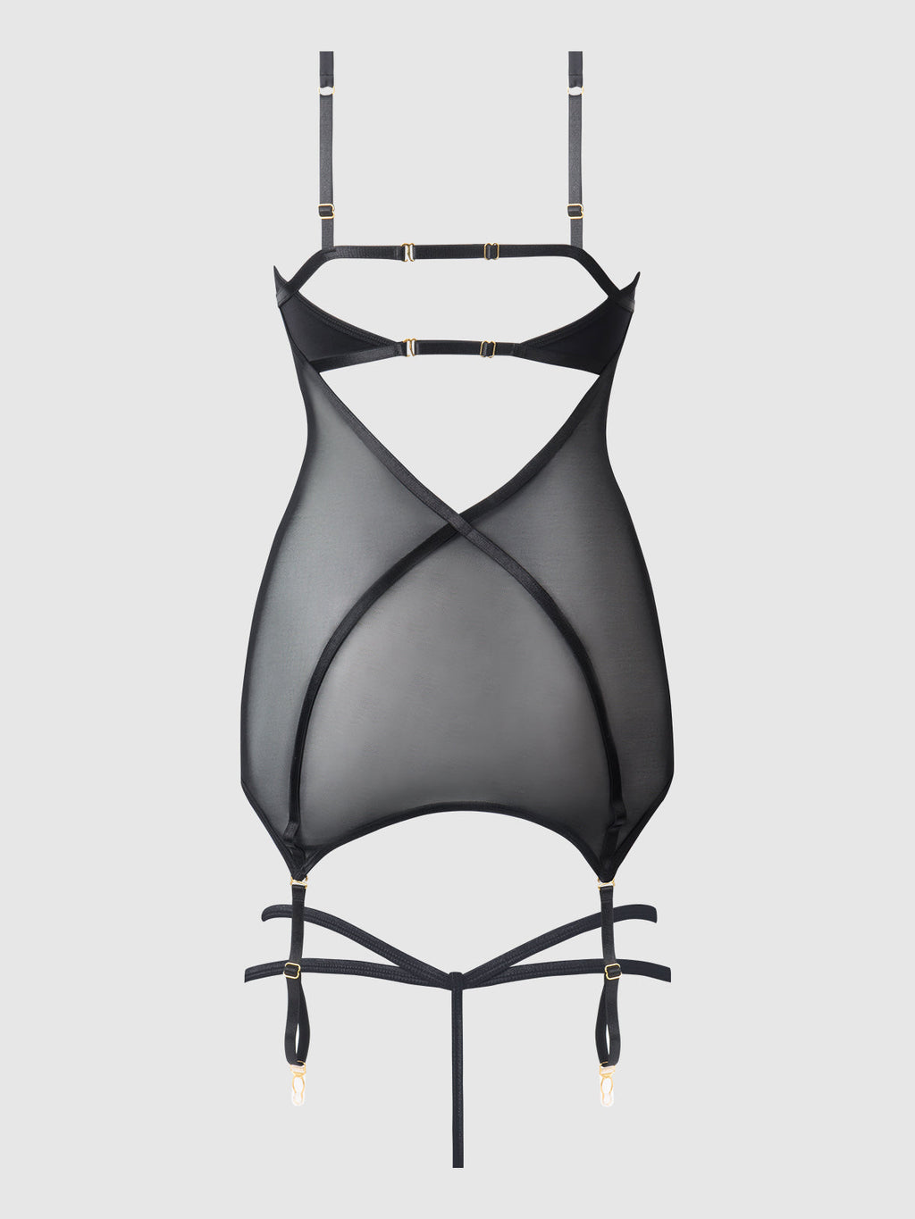 RAQUEL MESH & SILKY MICRO UNDERWIRE CHEMISE & G-STRING SET