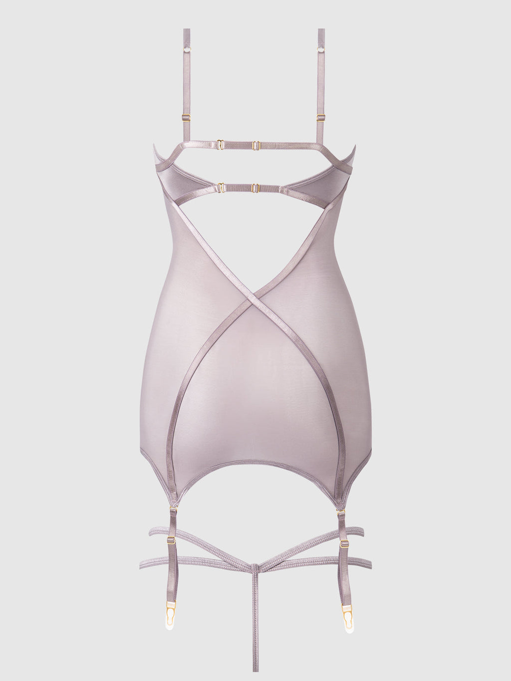 RAQUEL MESH & SILKY MICRO UNDERWIRE CHEMISE & G-STRING SET