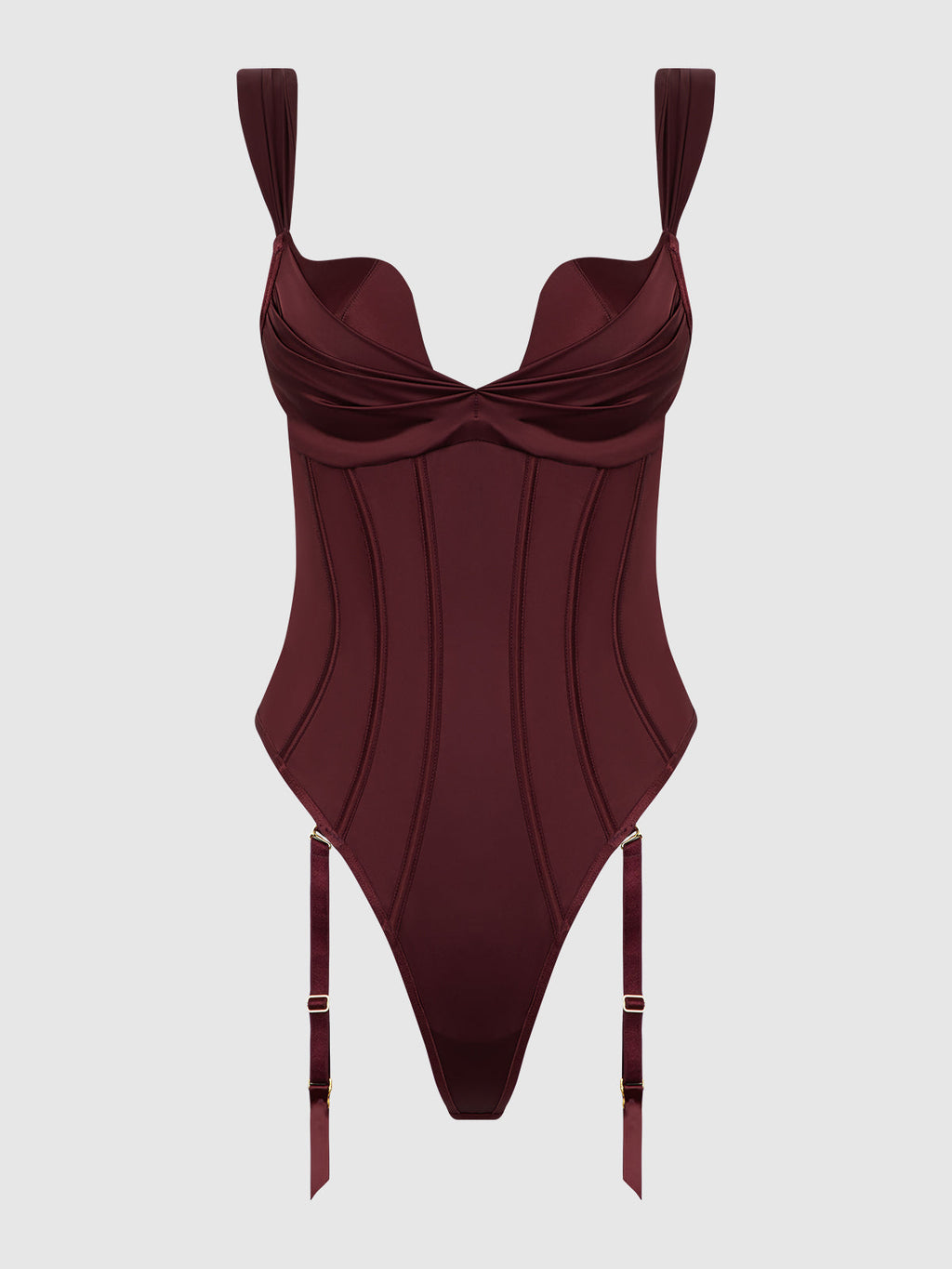 BRIGETA SATIN DRAPED PUSH UP TEDDY