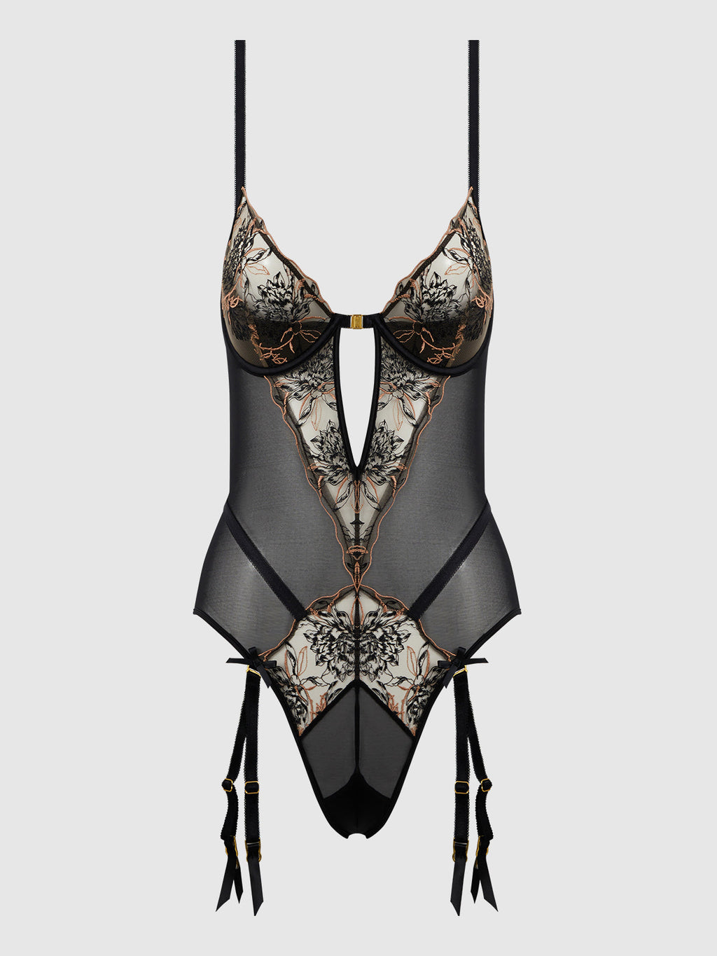 DELILAH EMBROIDERED OPEN BACK TEDDY