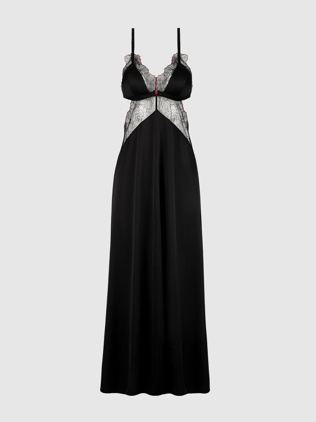 ILENA EMBROIDERED TULLE TRIANGLE TOP LONG GOWN