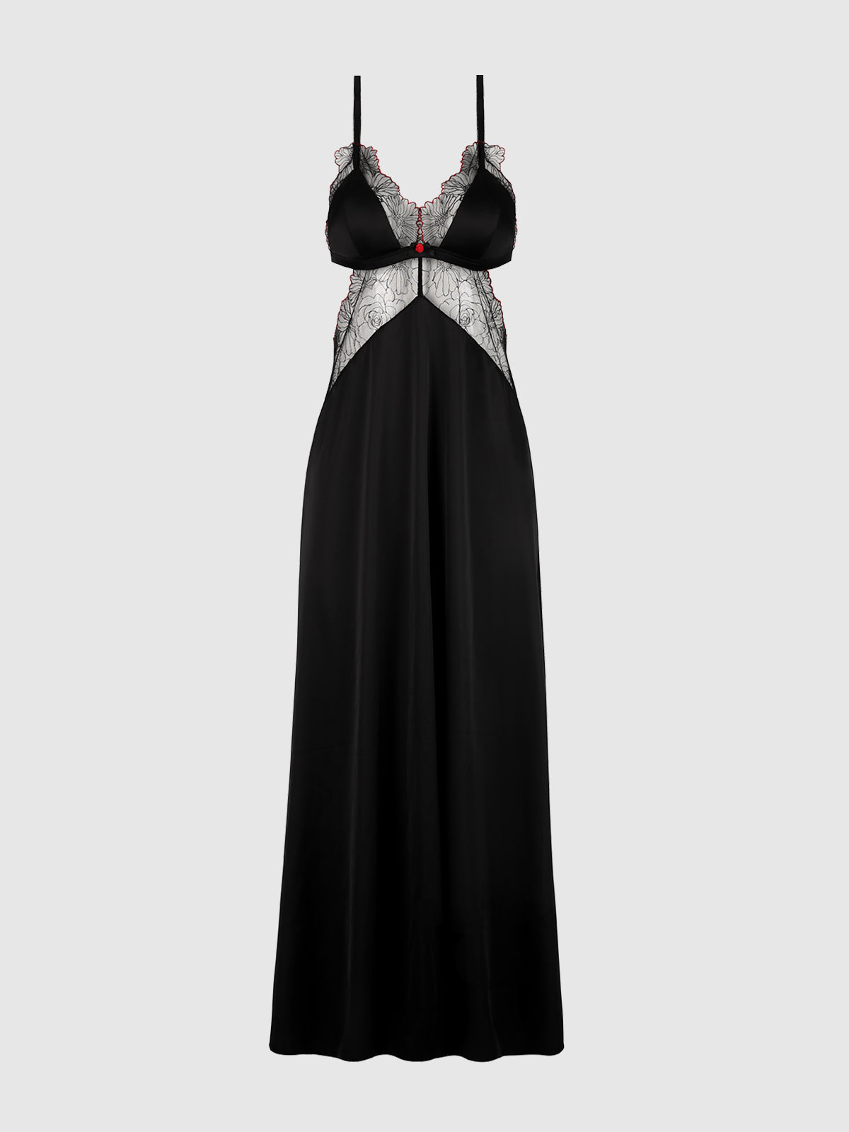 ILENA EMBROIDERED TULLE TRIANGLE TOP LONG GOWN