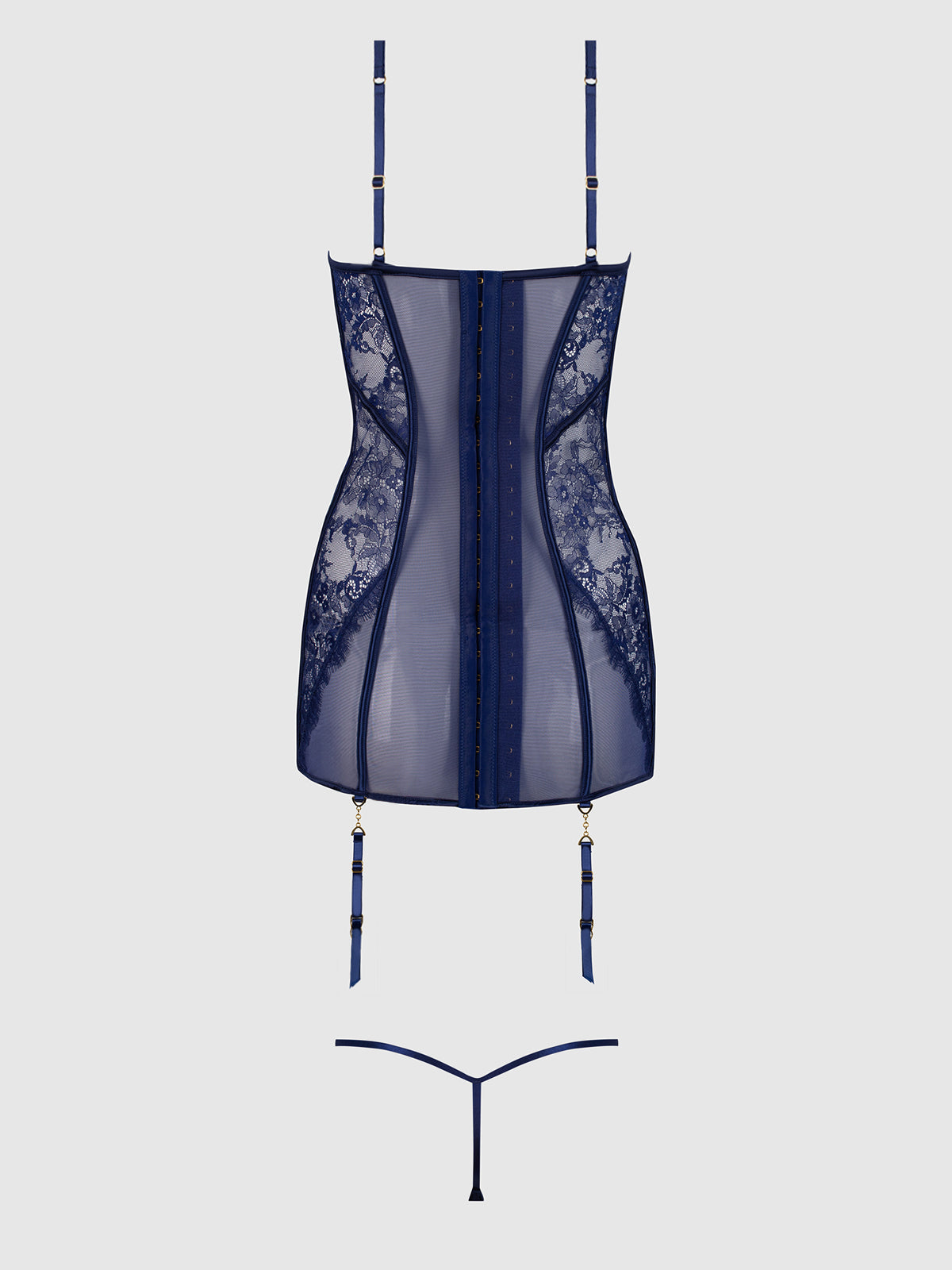 LILIANA LACE & MESH CHEMISE SET